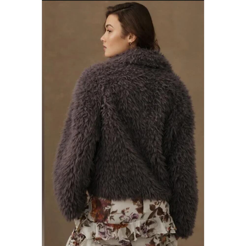 NWT Anthropologie Faux Fur Gray Jacket - Size XS - Picture 2 of 4